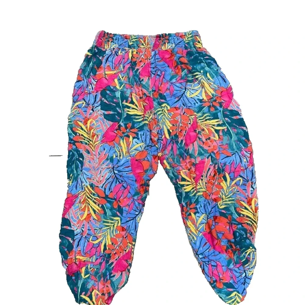 Kona Sol Women’s Multi Color Tropical beach Print Pants Large A005630 - Picture 8 of 8